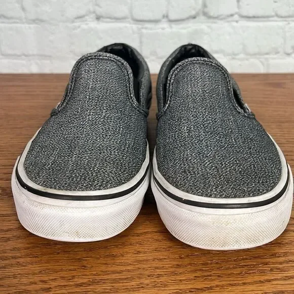 Vans Asher Off the Wall Slip On Shoes Mens 7 or 8.5 Women’s Black White Sneakers - Picture 2 of 9